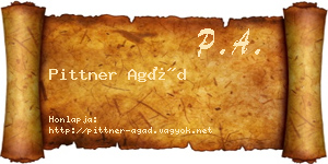 Pittner Agád névjegykártya